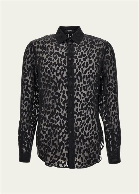 Versace Leopard Devoré Button